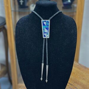 Handmade Inlaid Bolo by Tommy Jackson